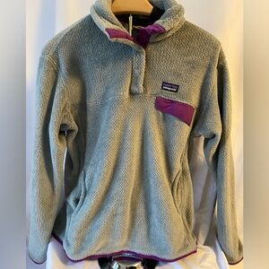 Patagonia Purple and Gray Teddy Jacket Fleece
